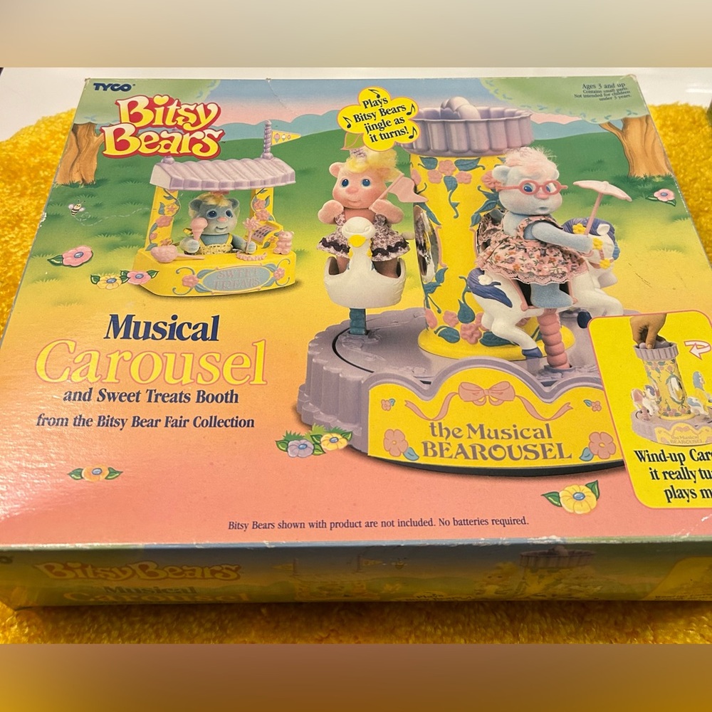NIB Rare Vintage Bitsy Bears Musical Carousel